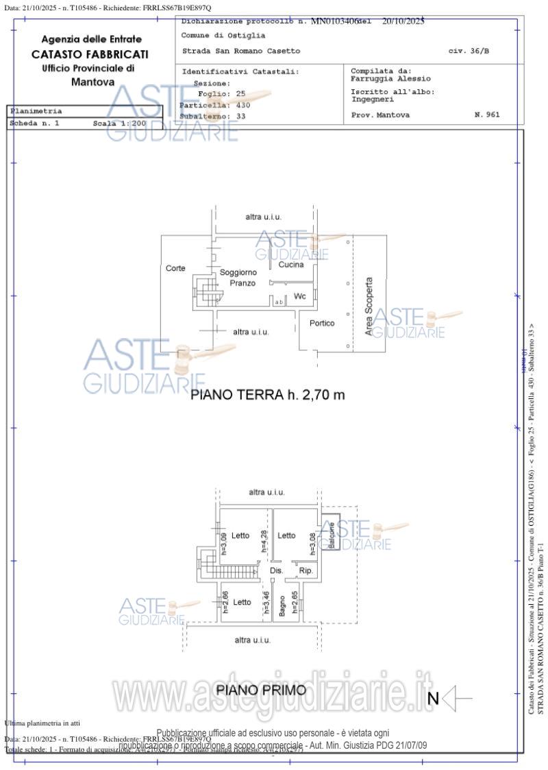 Planimetria del bene
