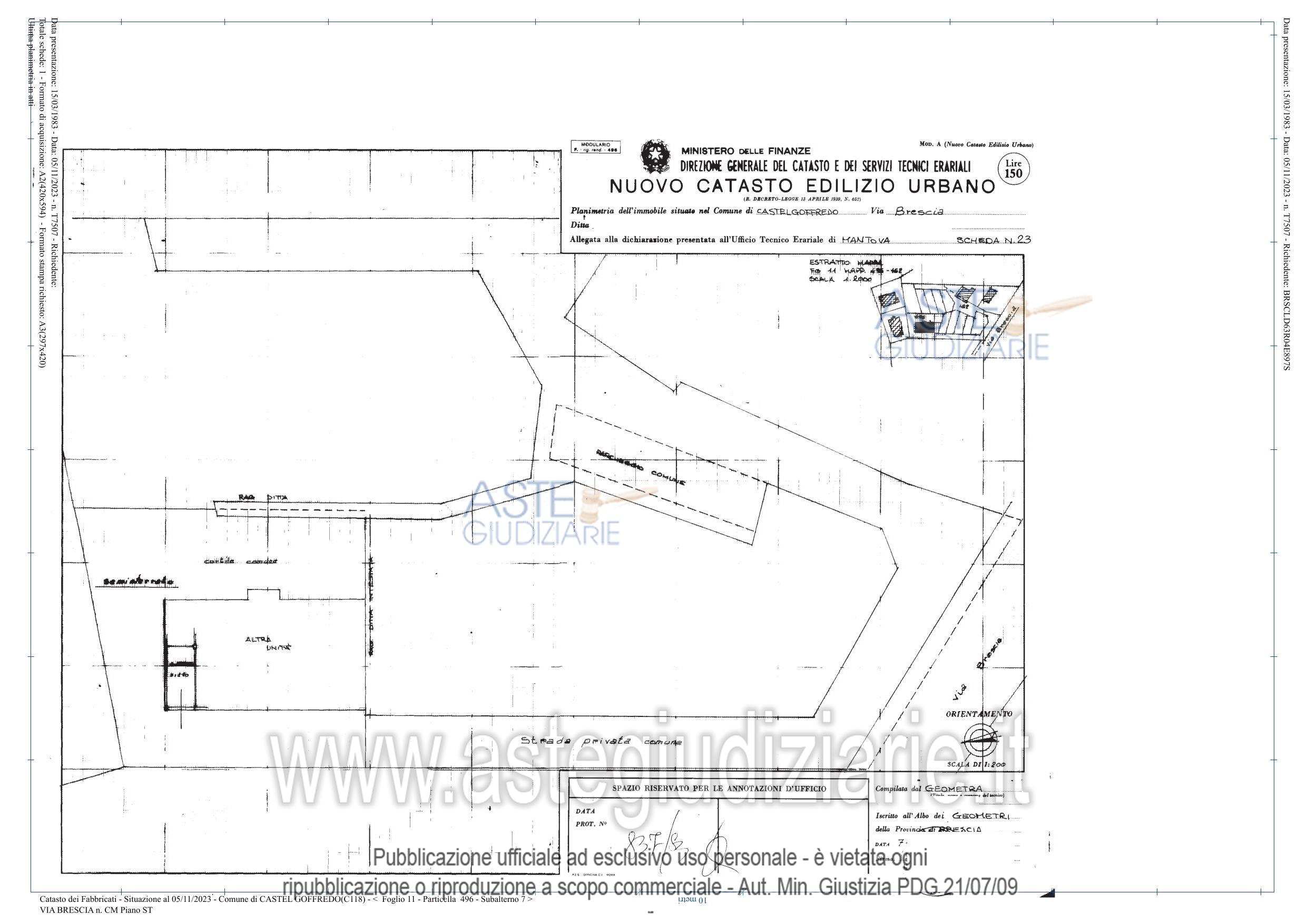 Planimetria del bene