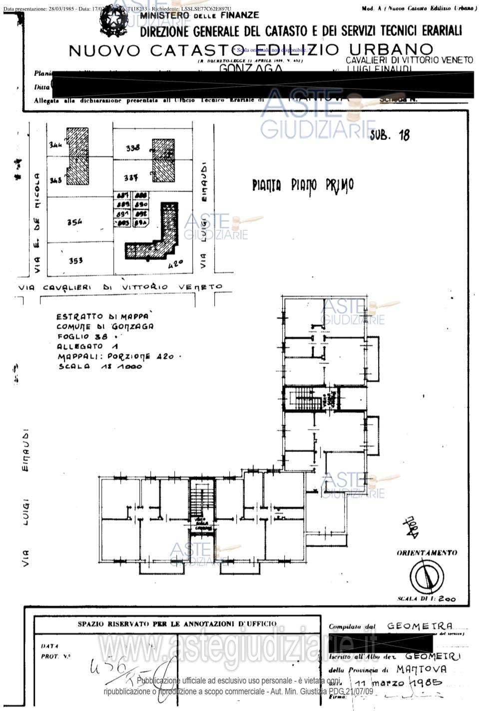 Planimetria del bene