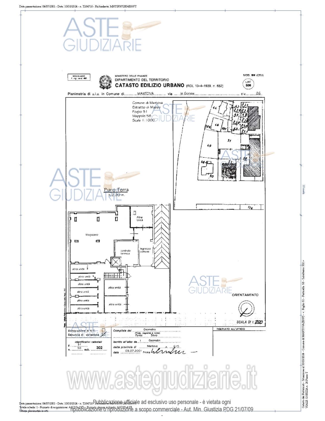 Planimetria del bene