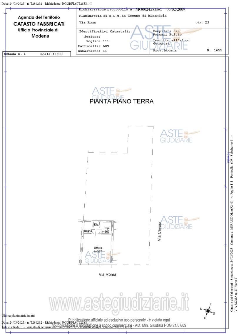 Planimetria del bene