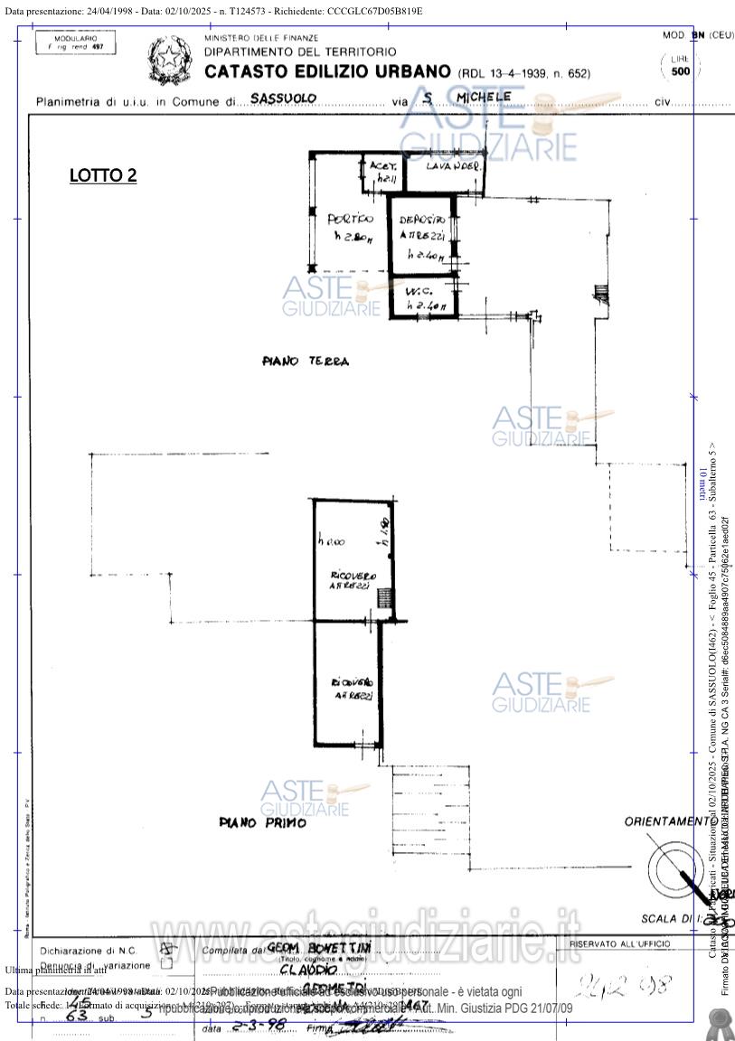 Planimetria del bene
