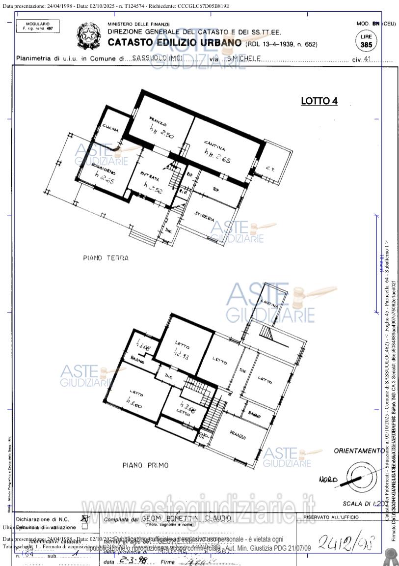 Planimetria del bene