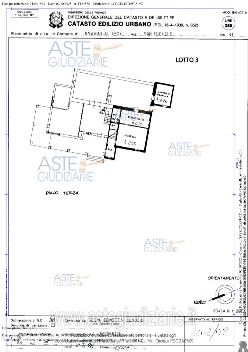 Planimetria del bene