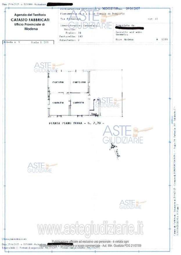 Planimetria del bene