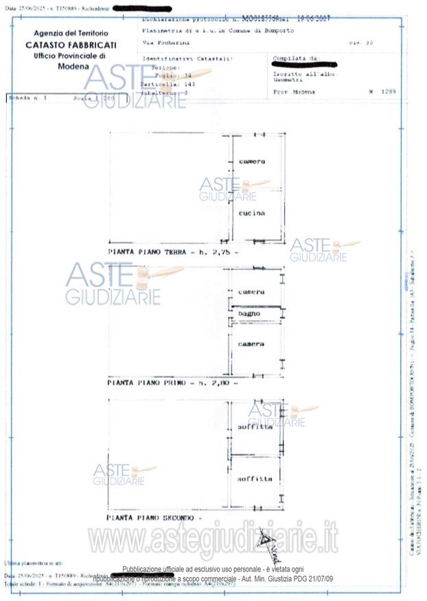 Planimetria del bene