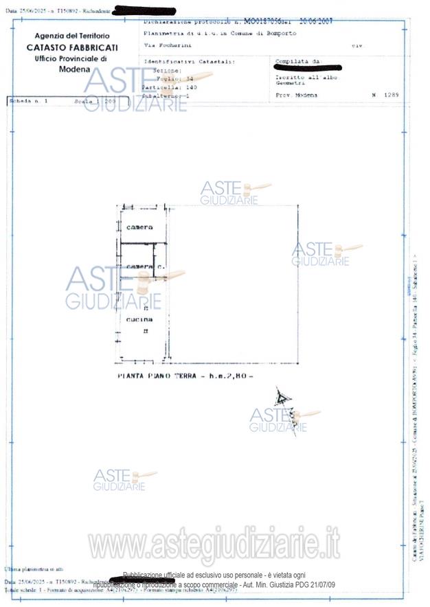 Planimetria del bene