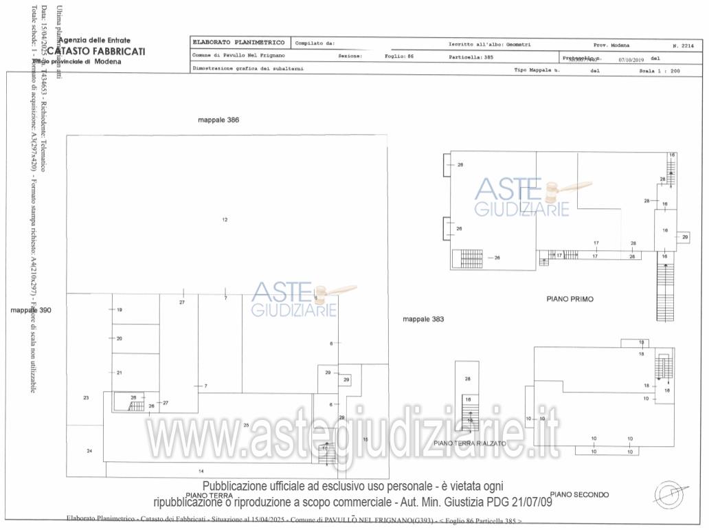 Planimetria del bene