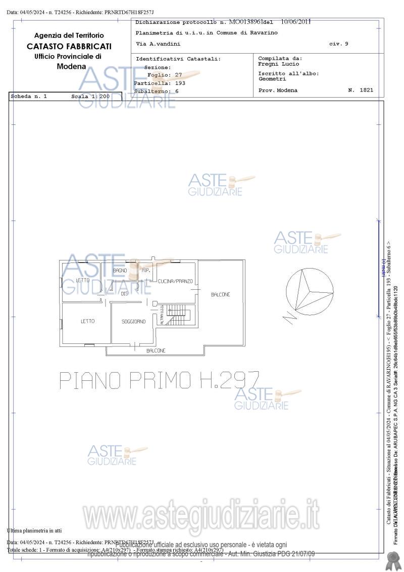 Planimetria del bene