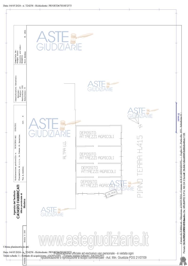 Planimetria del bene