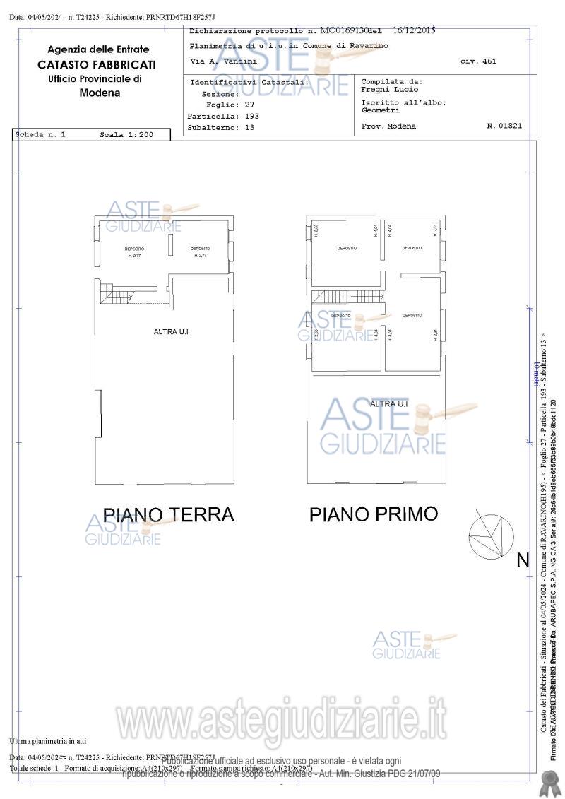 Planimetria del bene