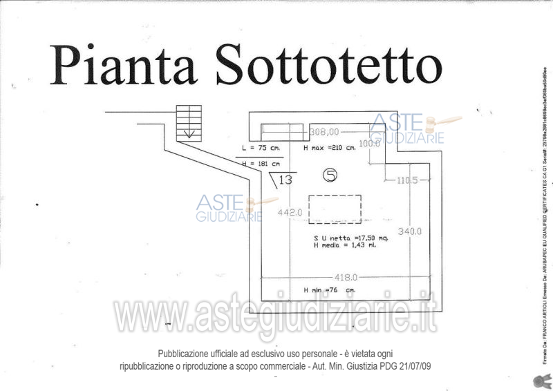 Planimetria del bene