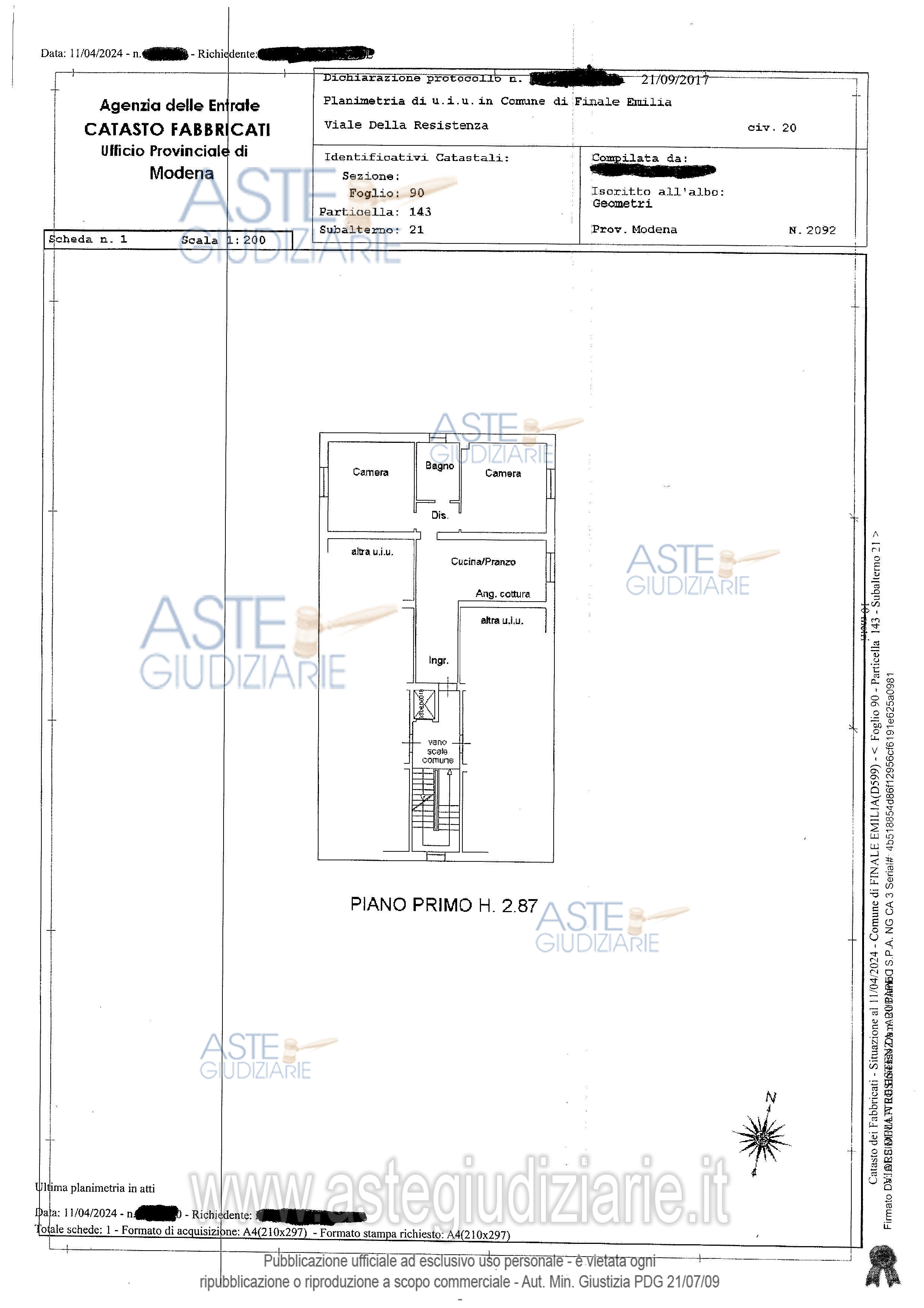 Planimetria del bene
