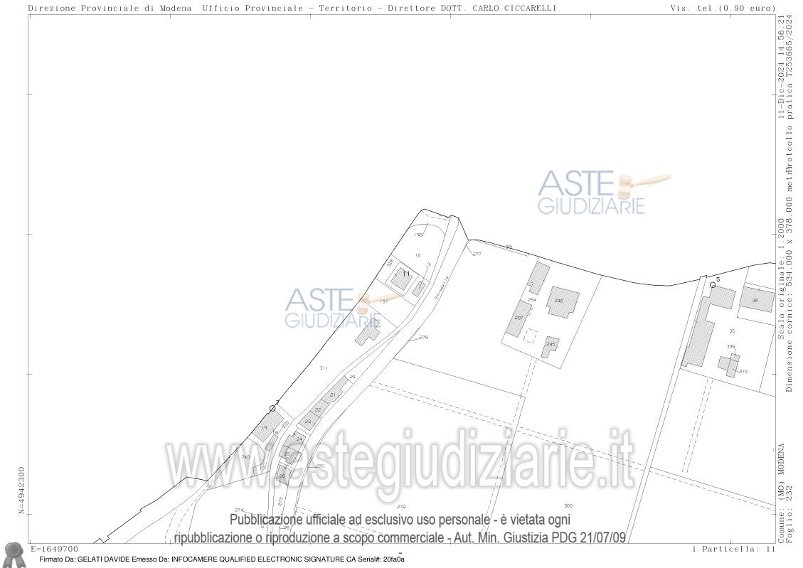 Planimetria del bene