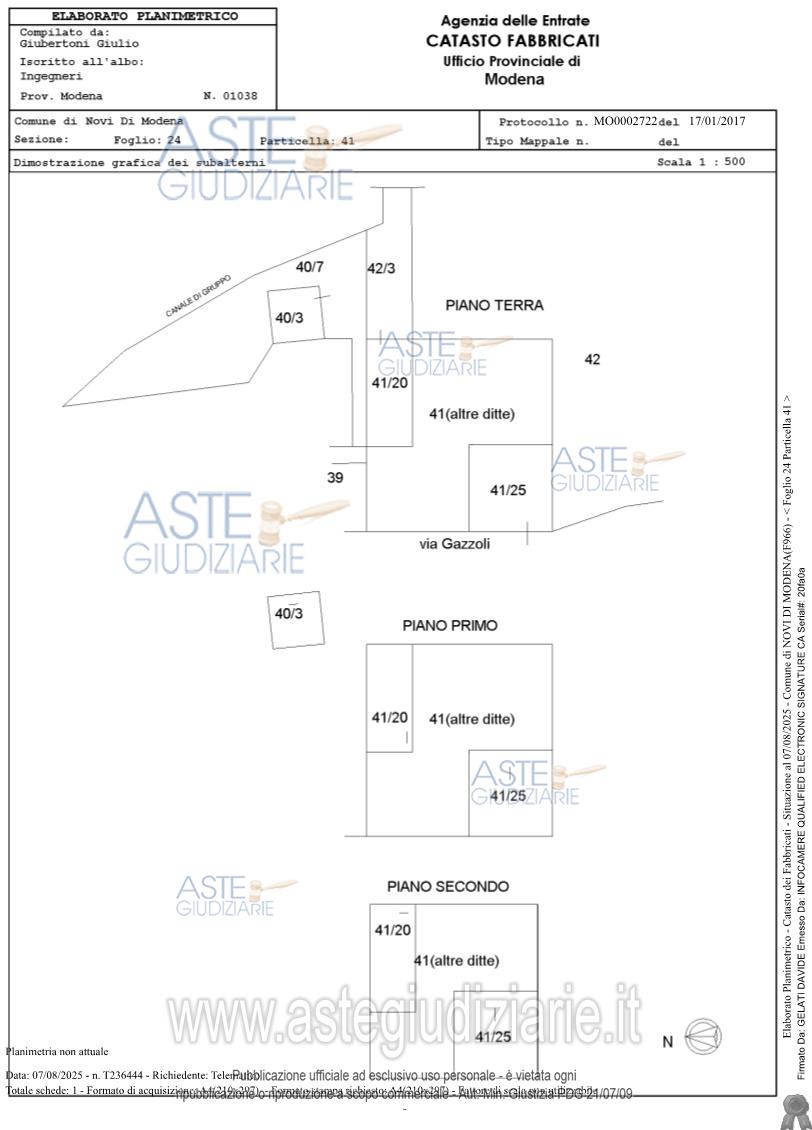 Planimetria del bene