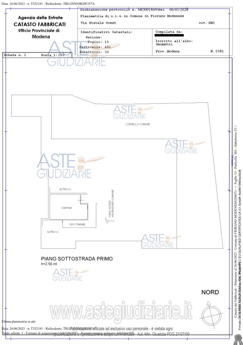 Planimetria del bene