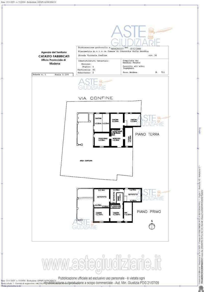 Planimetria del bene
