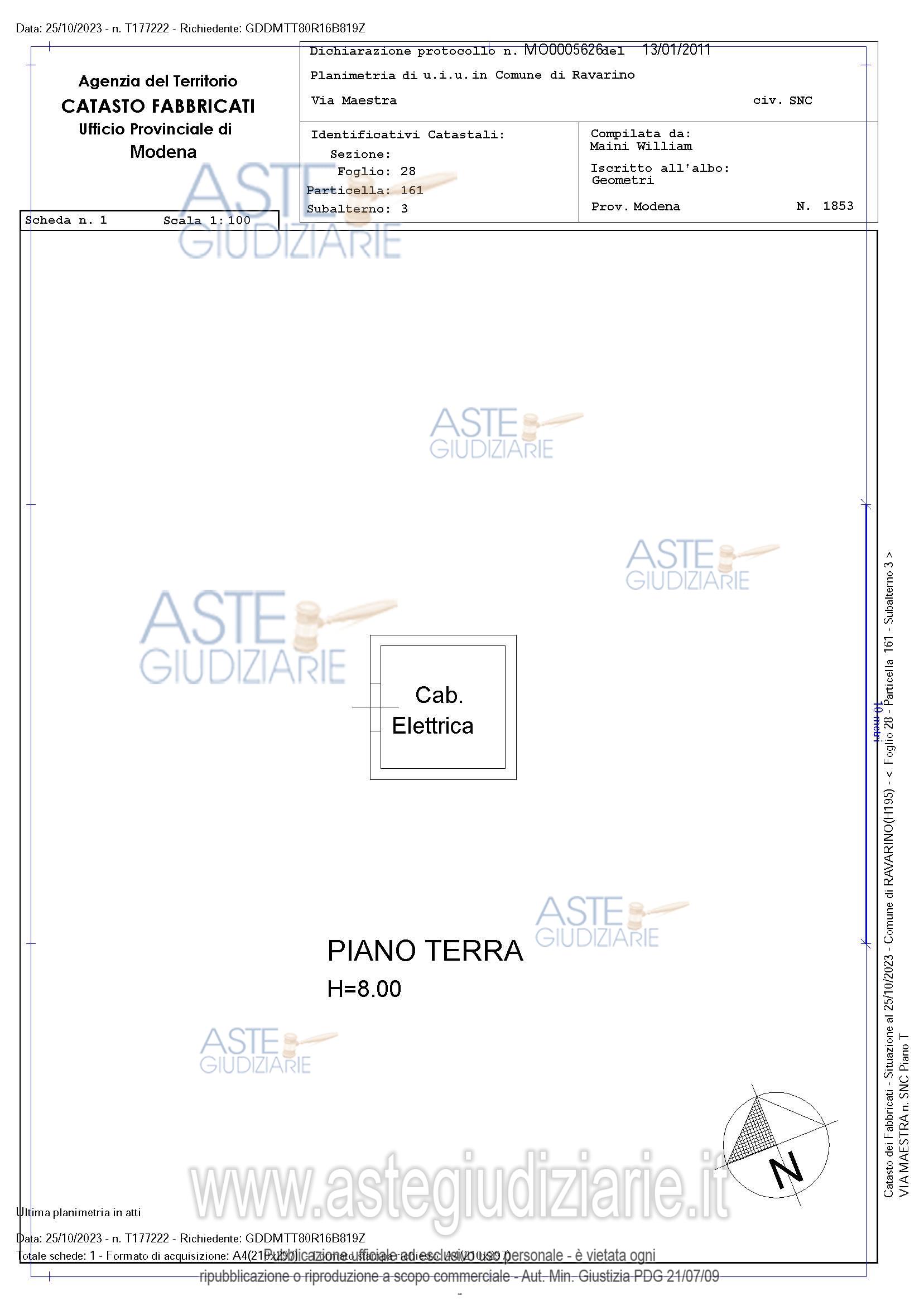 Planimetria del bene