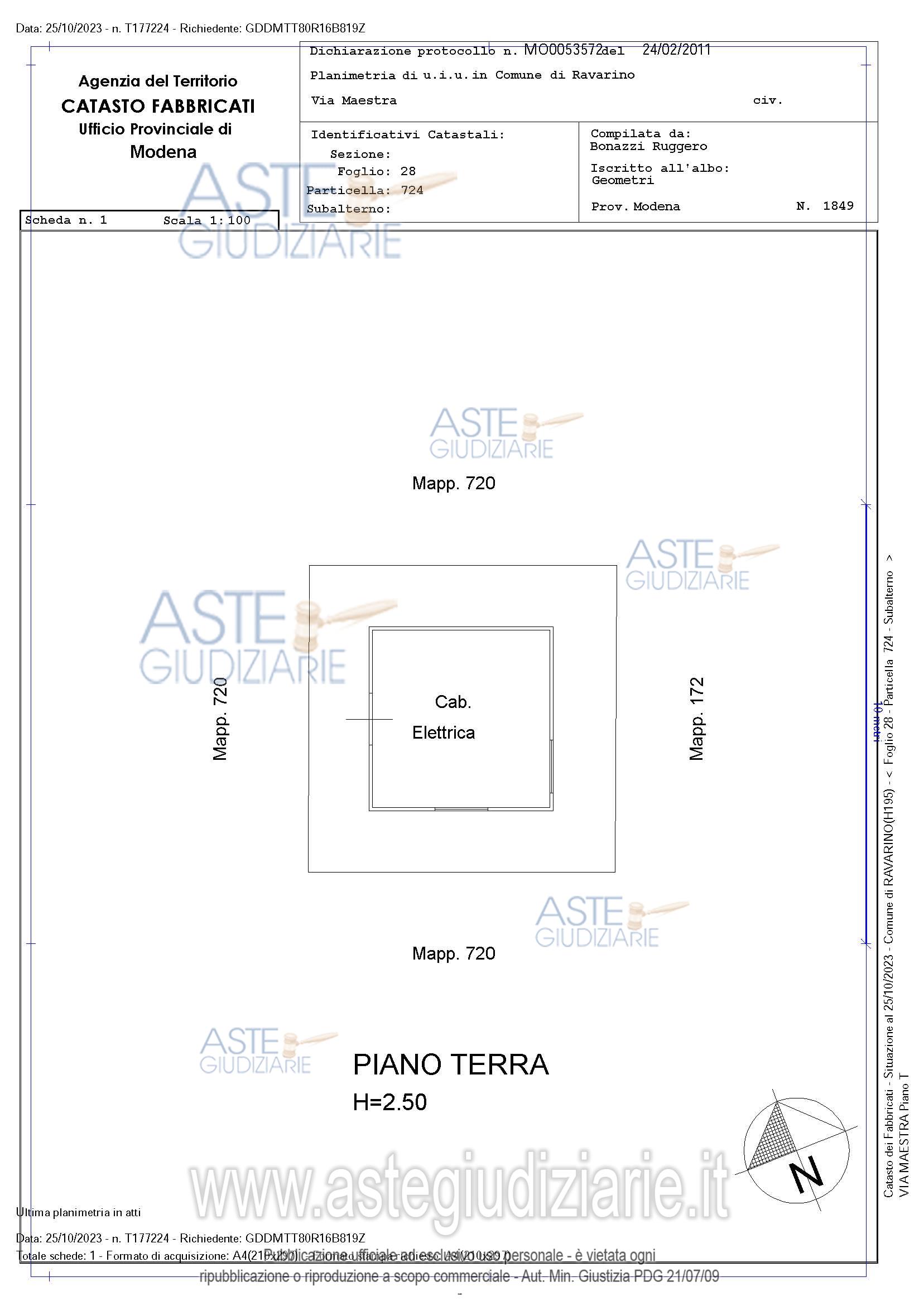 Planimetria del bene