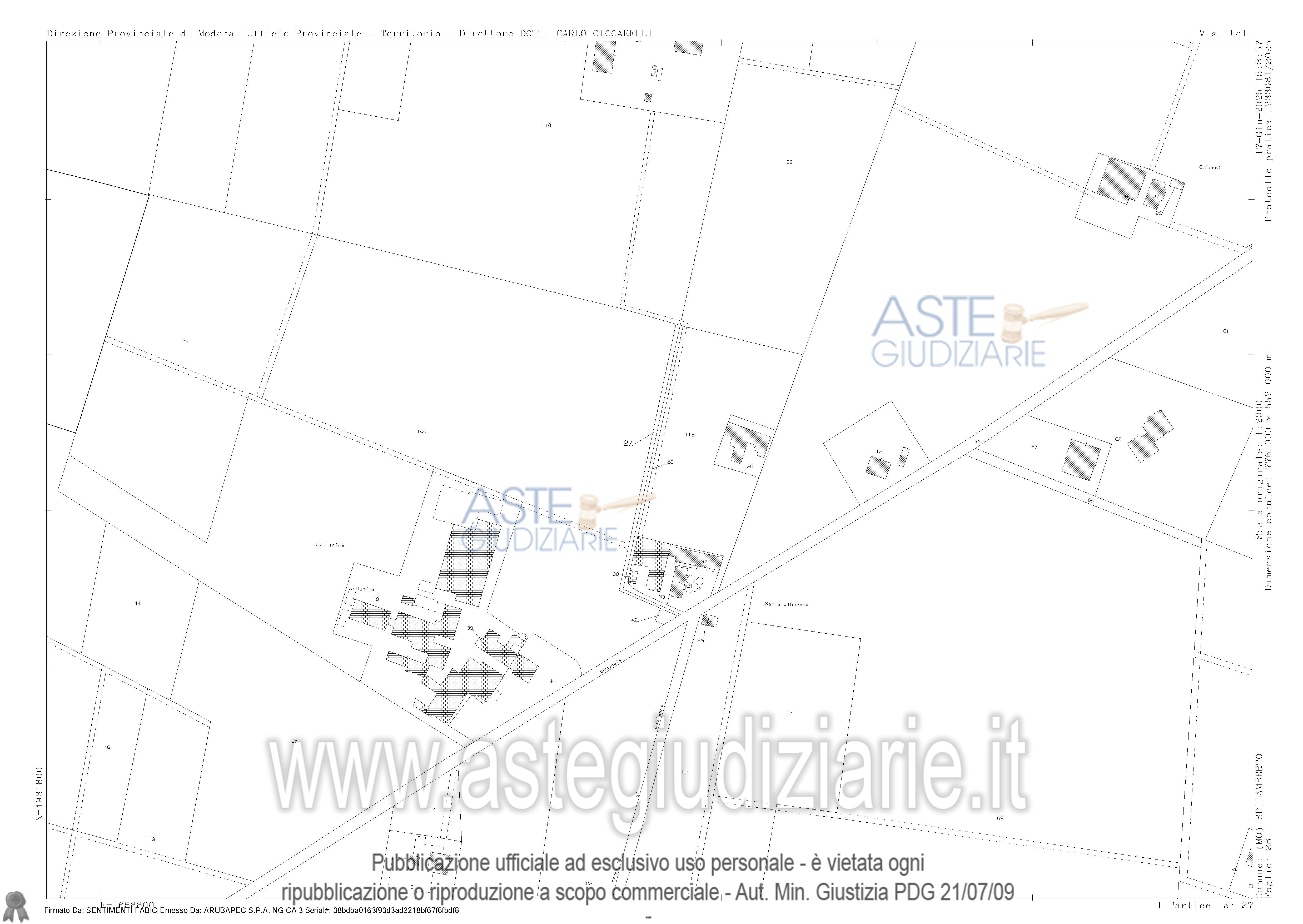 Planimetria del bene