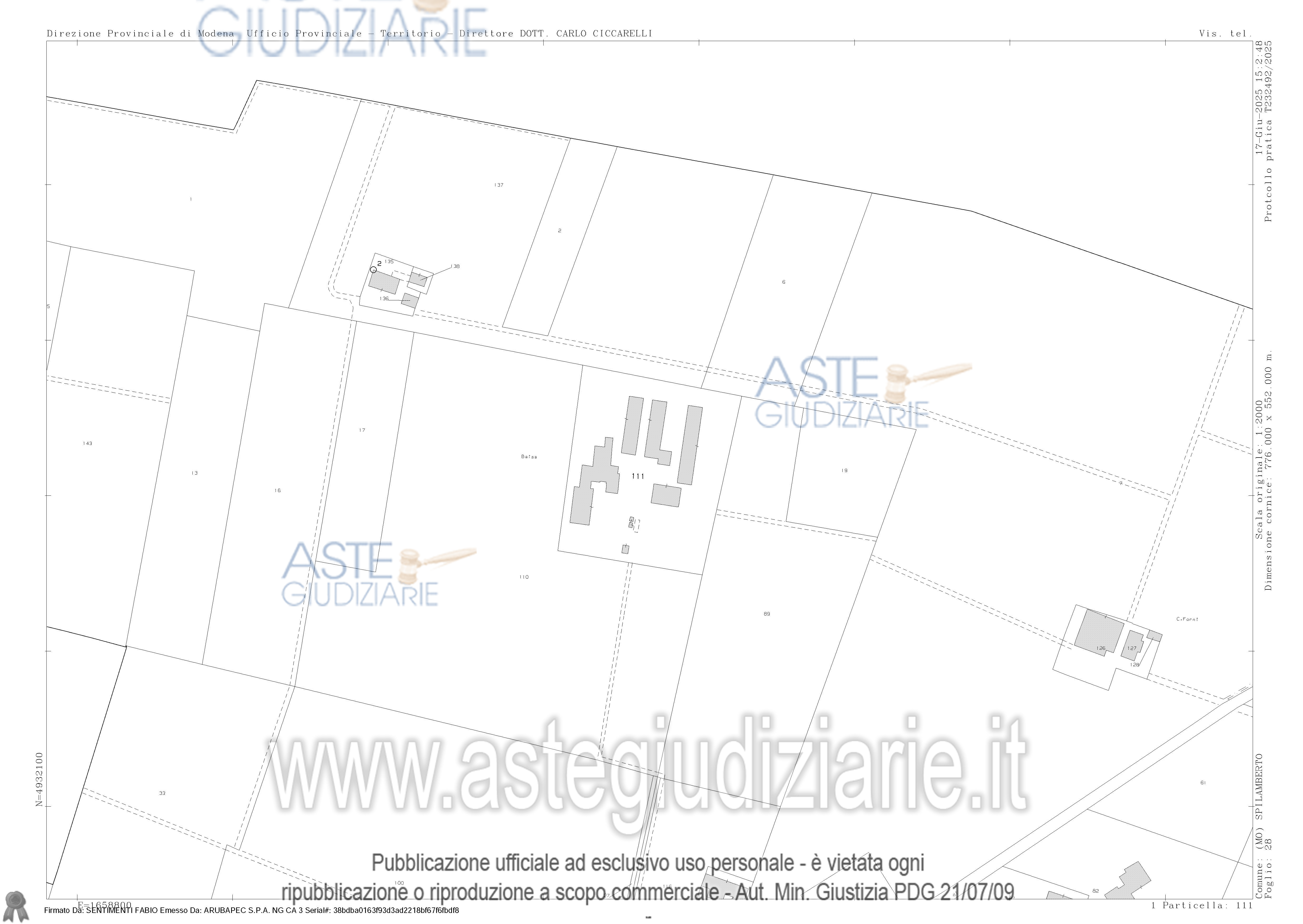 Planimetria del bene