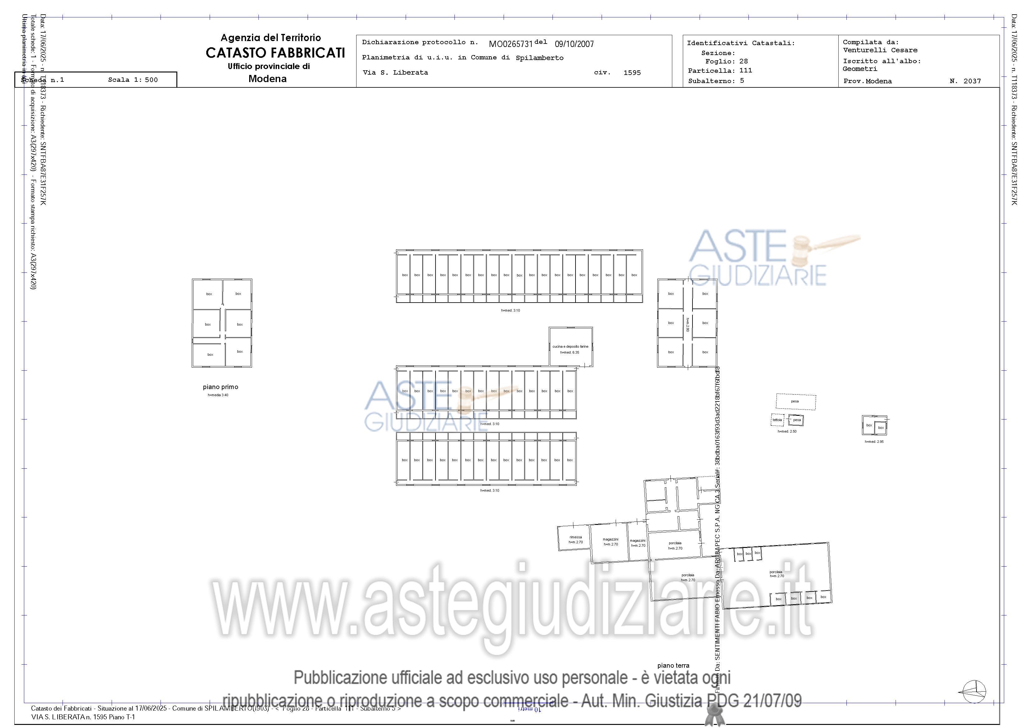 Planimetria del bene