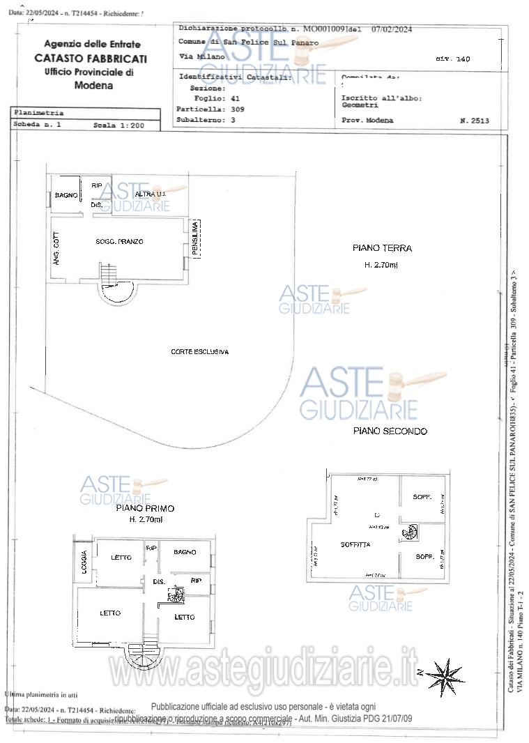 Planimetria del bene
