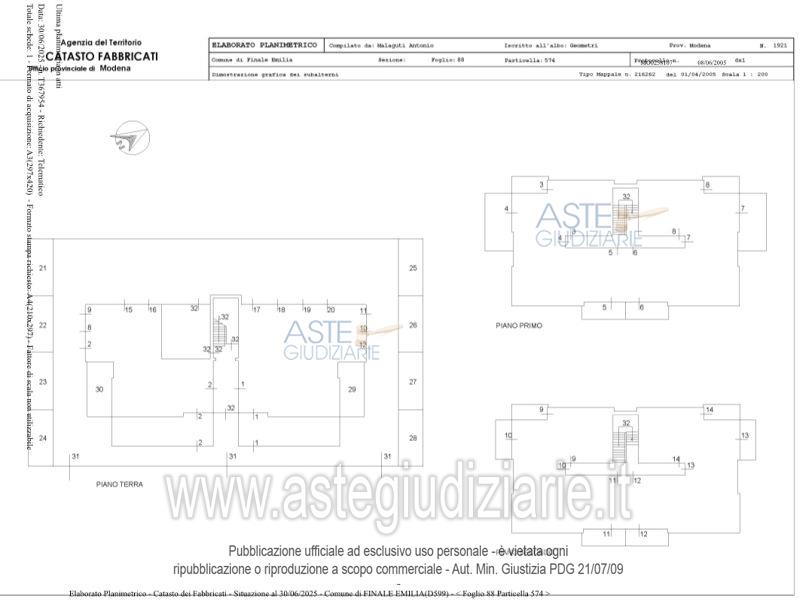Planimetria del bene