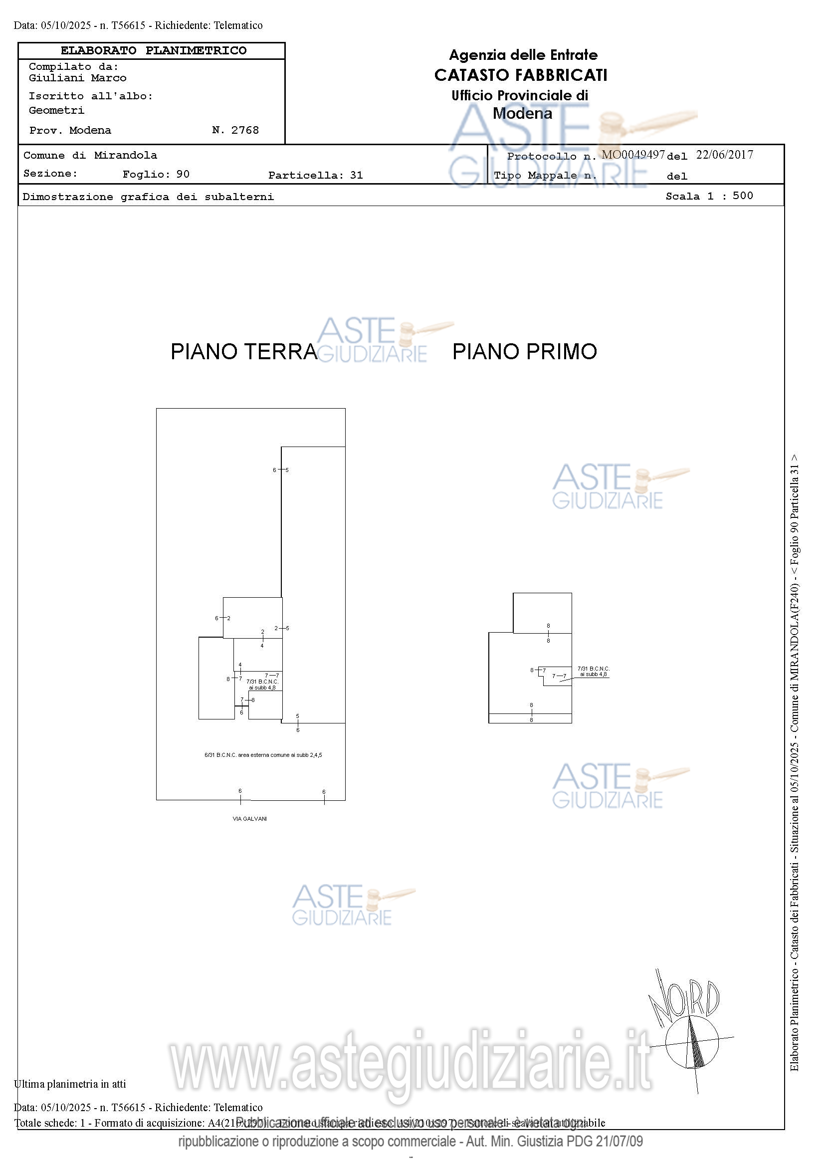 Planimetria del bene