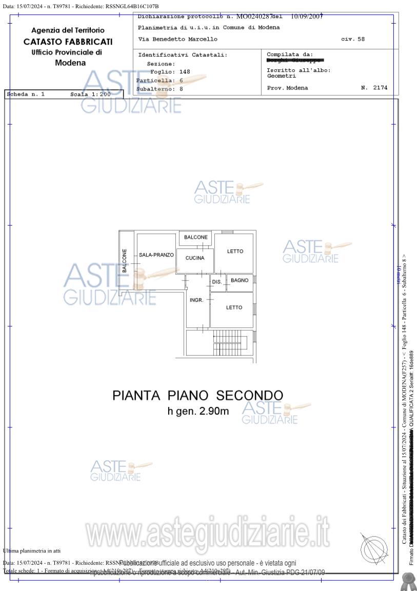 Planimetria del bene