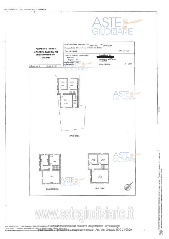 Planimetria del bene