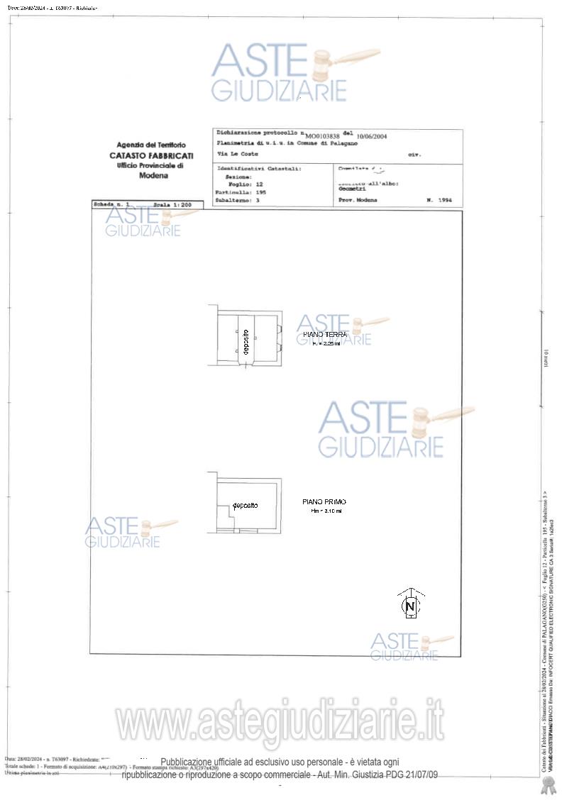 Planimetria del bene