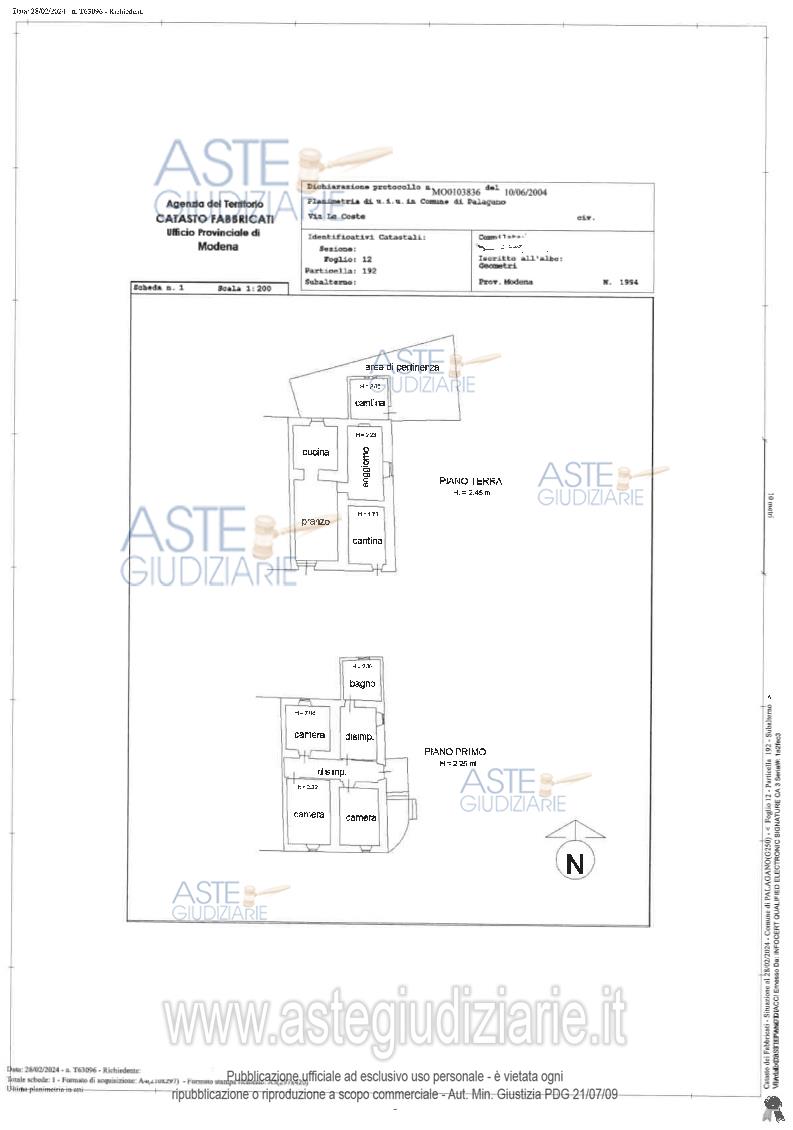 Planimetria del bene