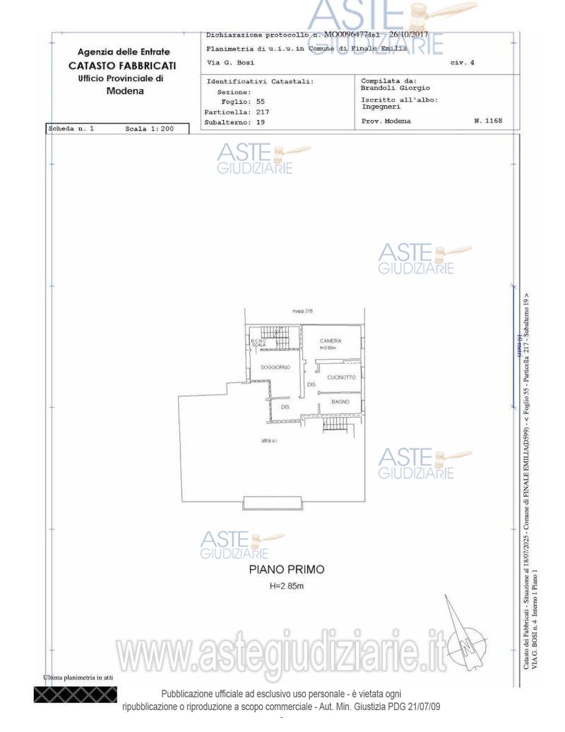 Planimetria del bene