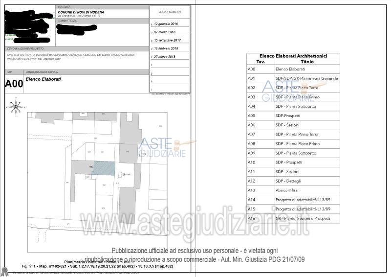 Planimetria del bene