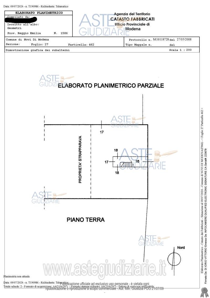 Planimetria del bene