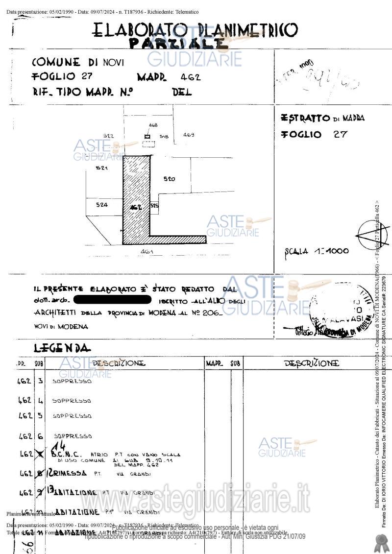 Planimetria del bene