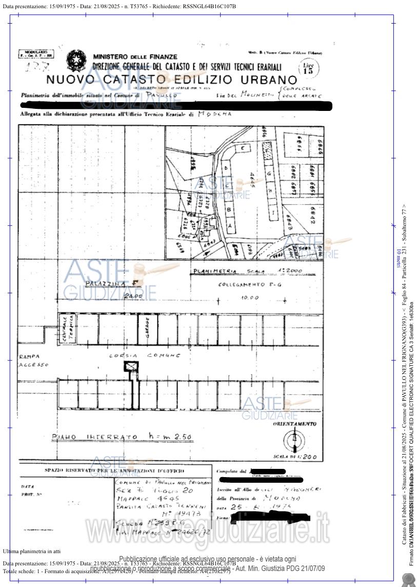 Planimetria del bene