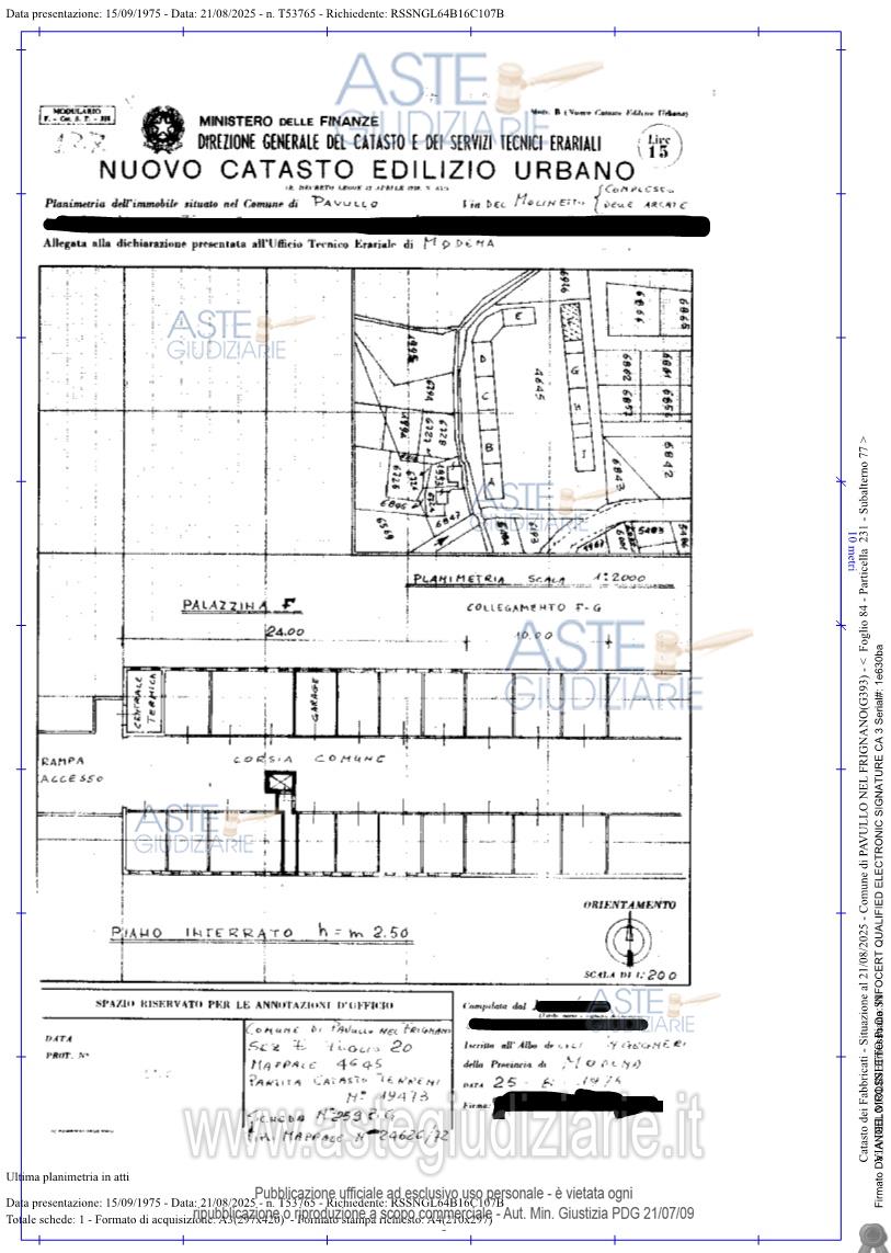 Planimetria del bene