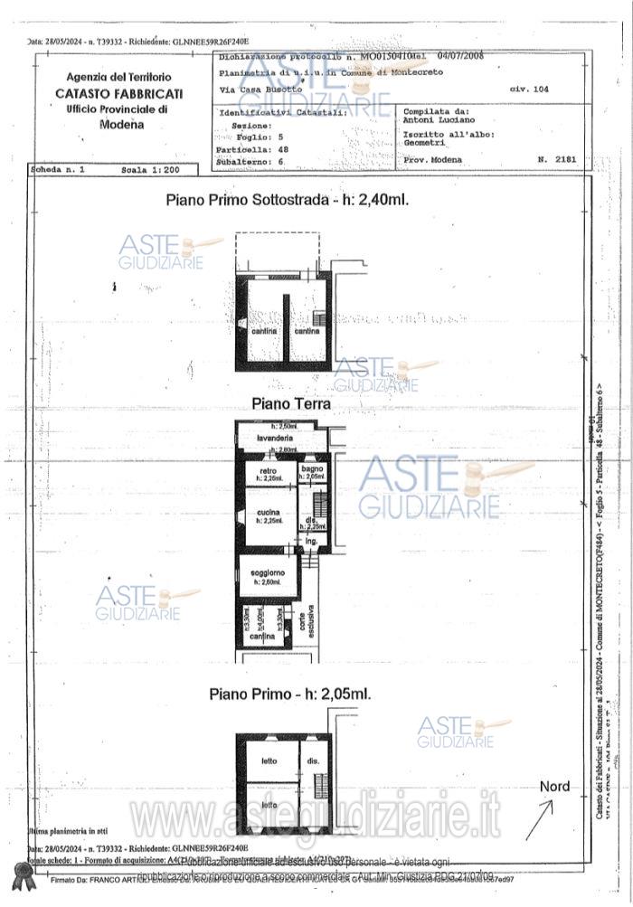 Planimetria del bene