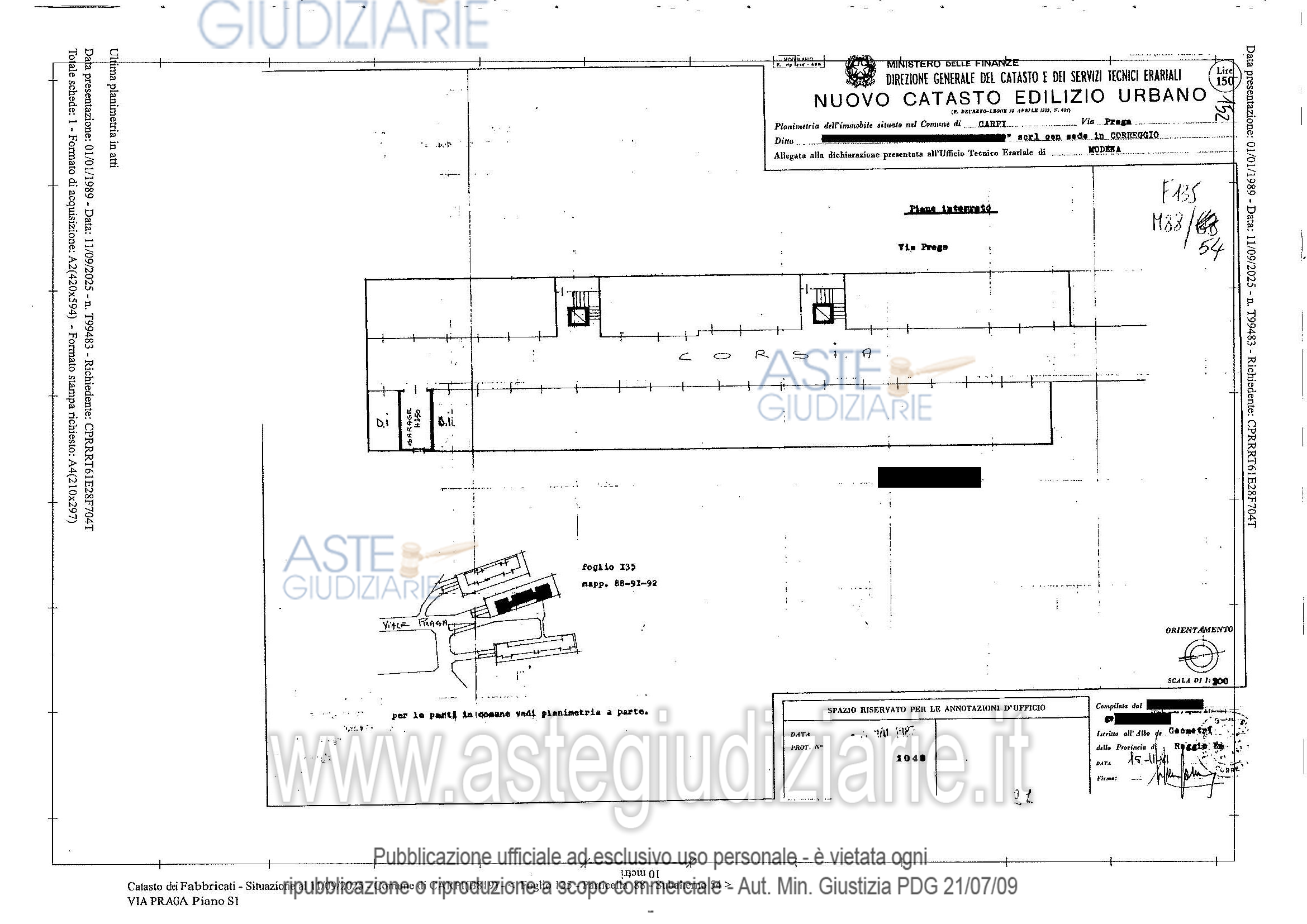 Planimetria del bene