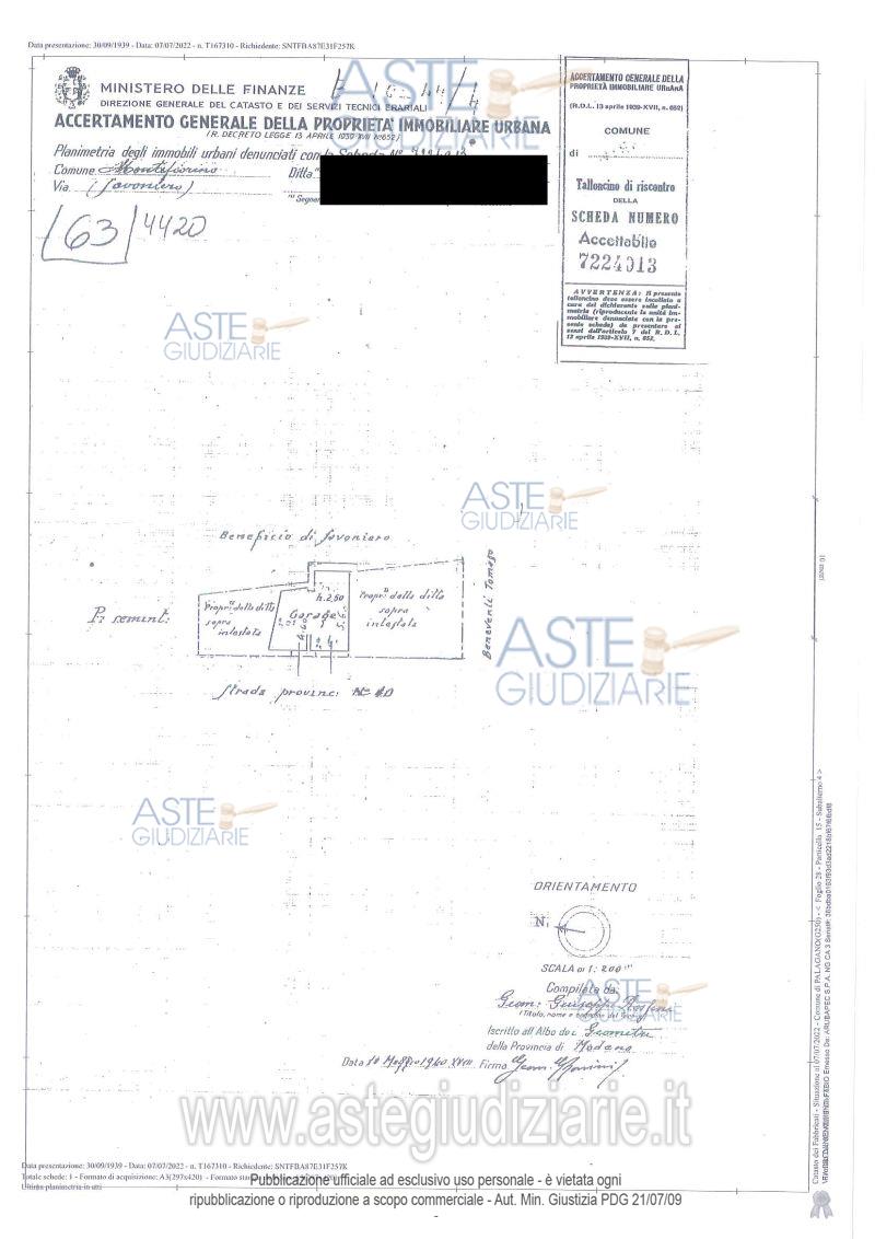 Planimetria del bene