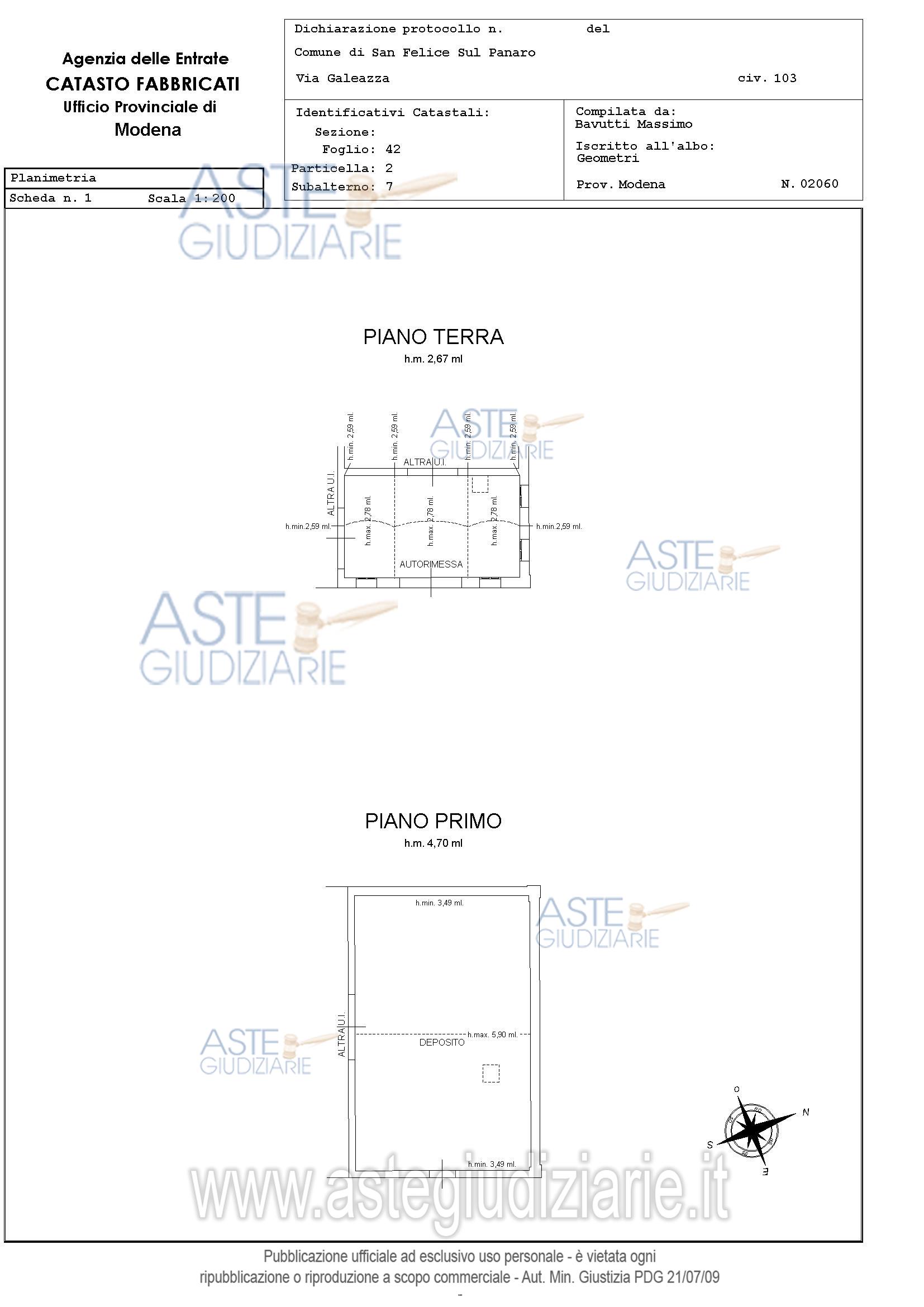 Planimetria del bene