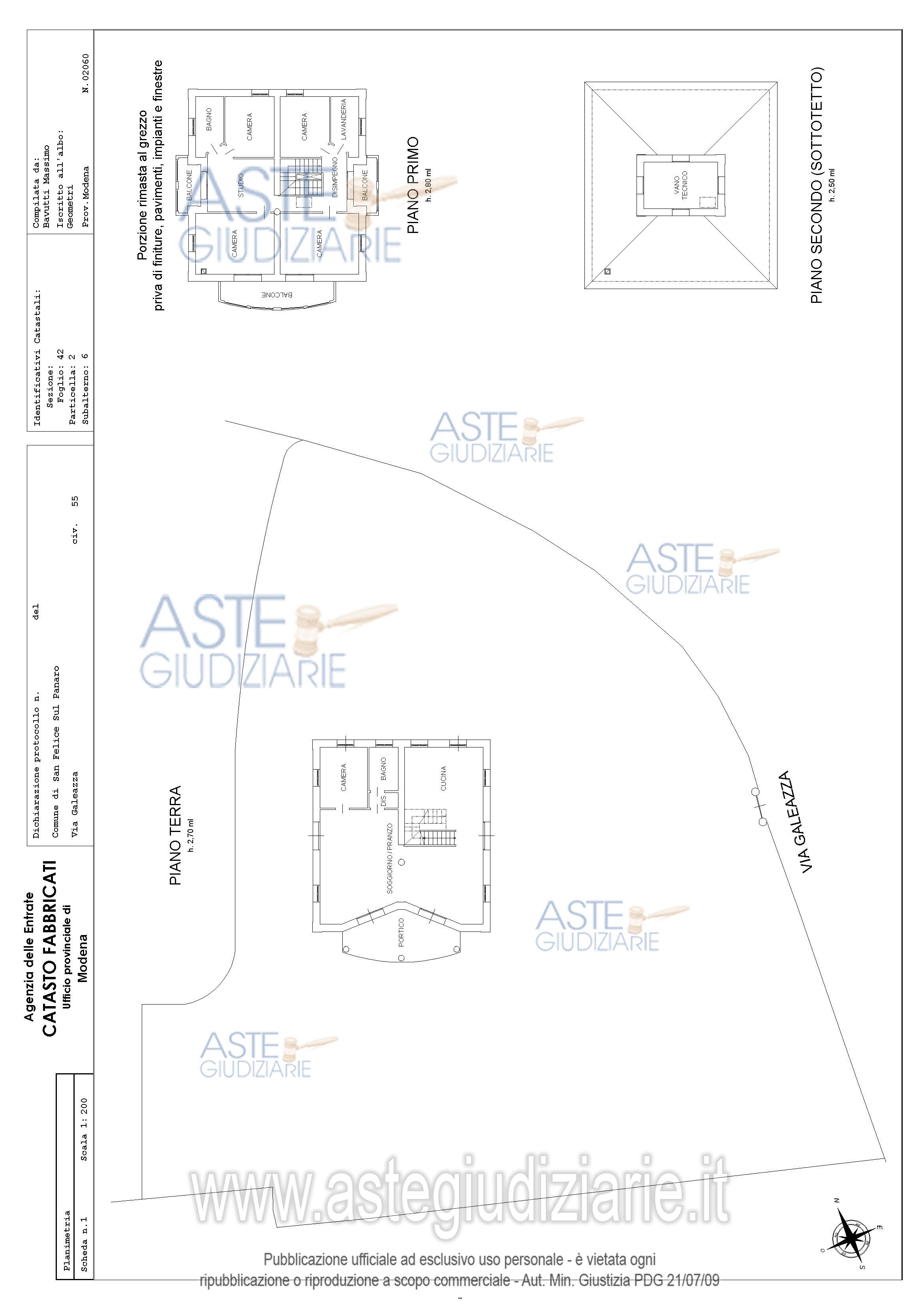 Planimetria del bene