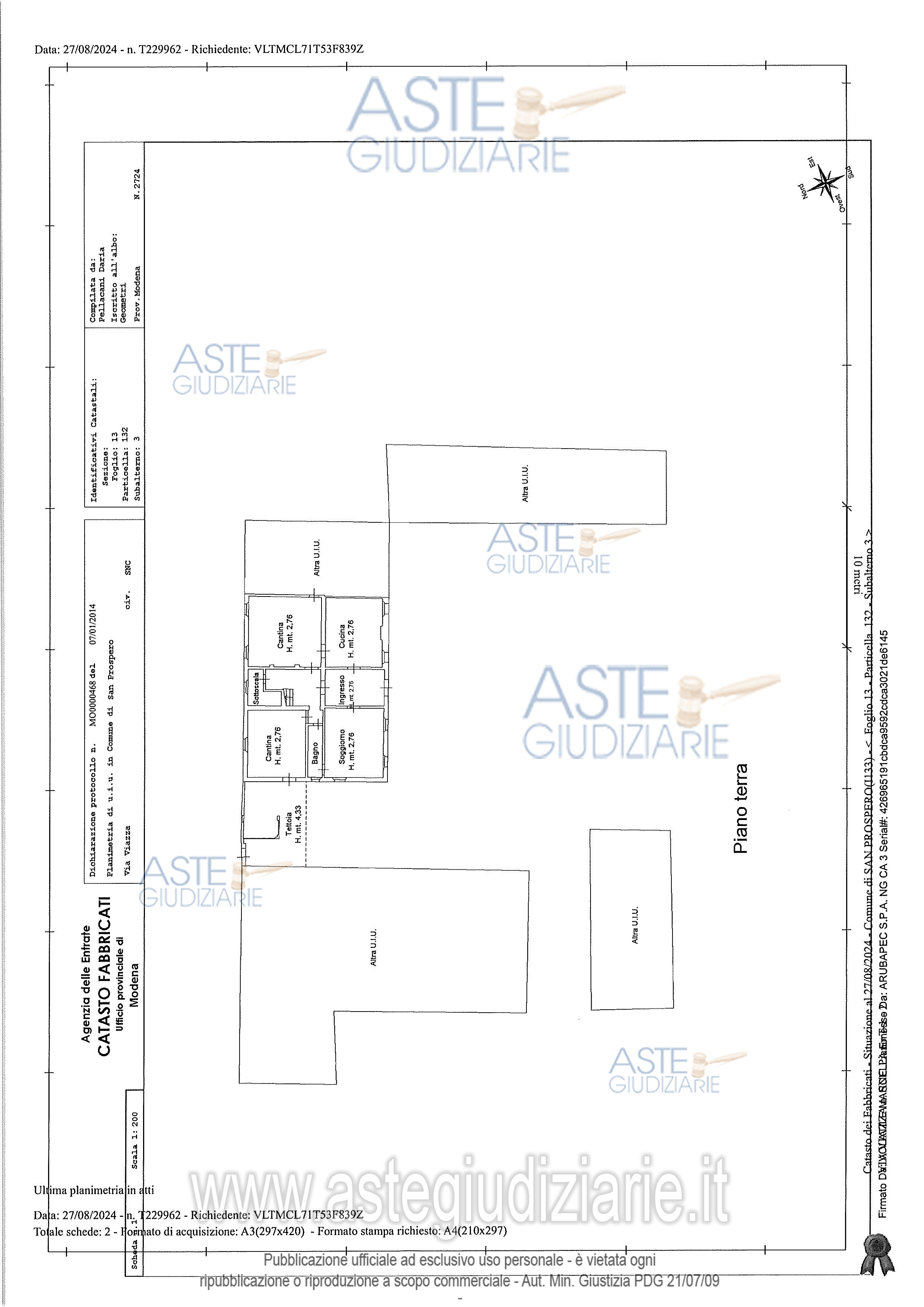 Planimetria del bene