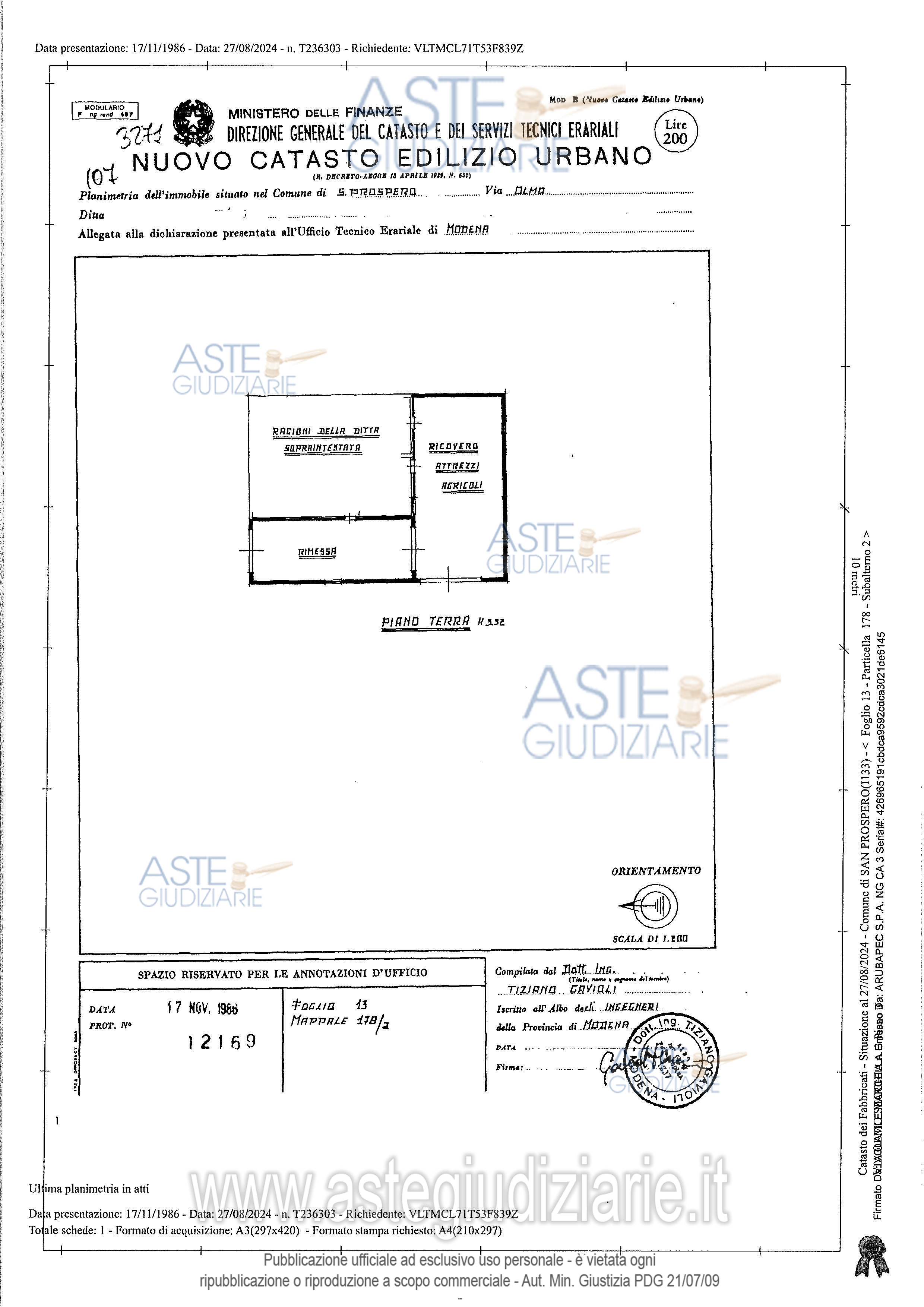 Planimetria del bene