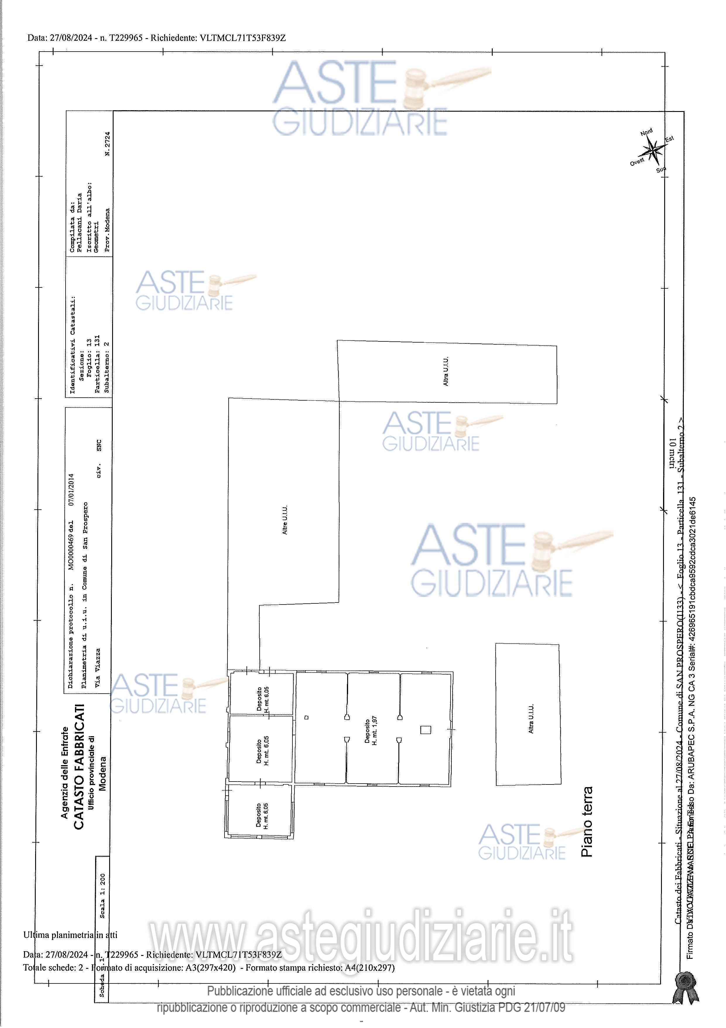 Planimetria del bene