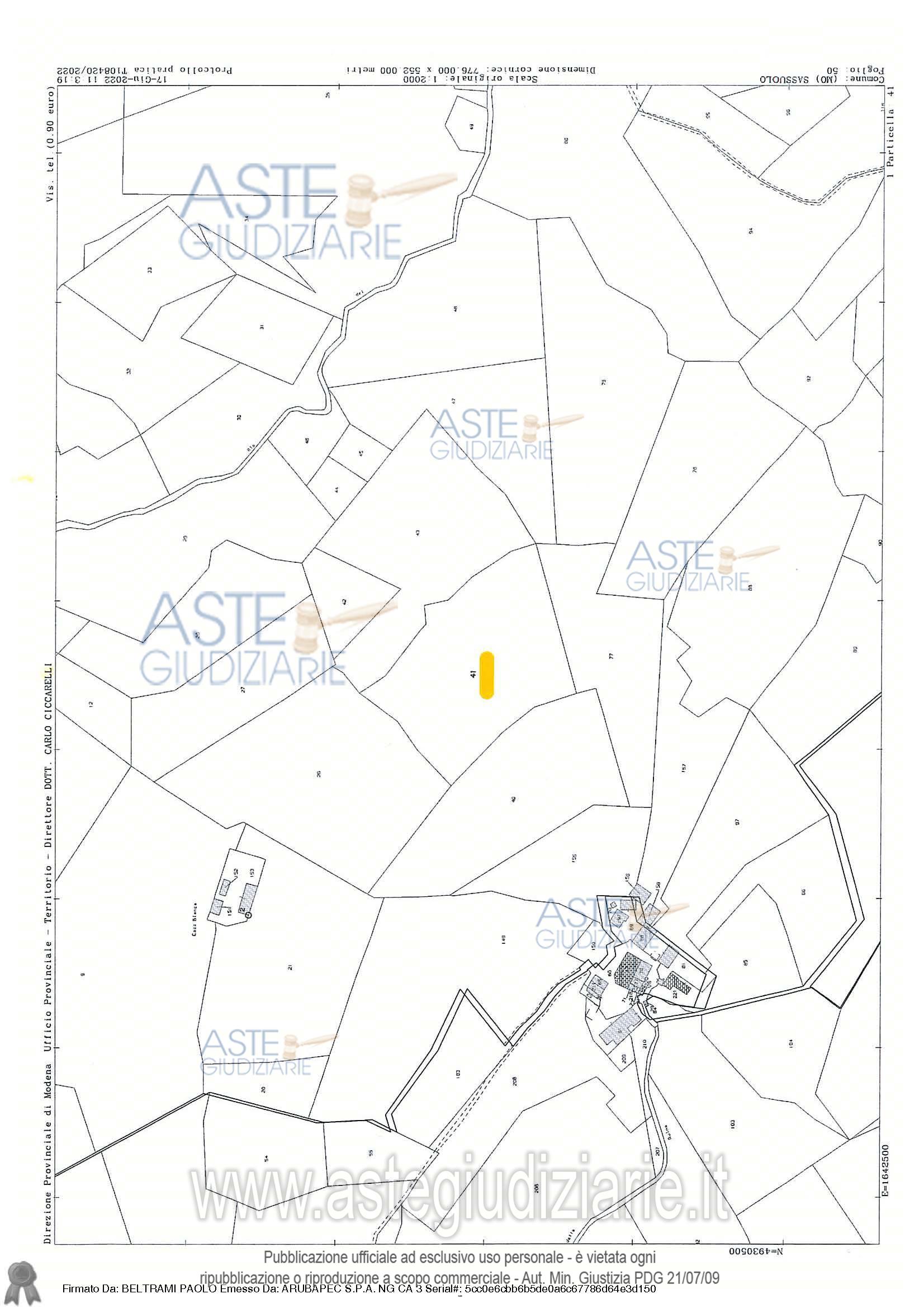 Planimetria del bene