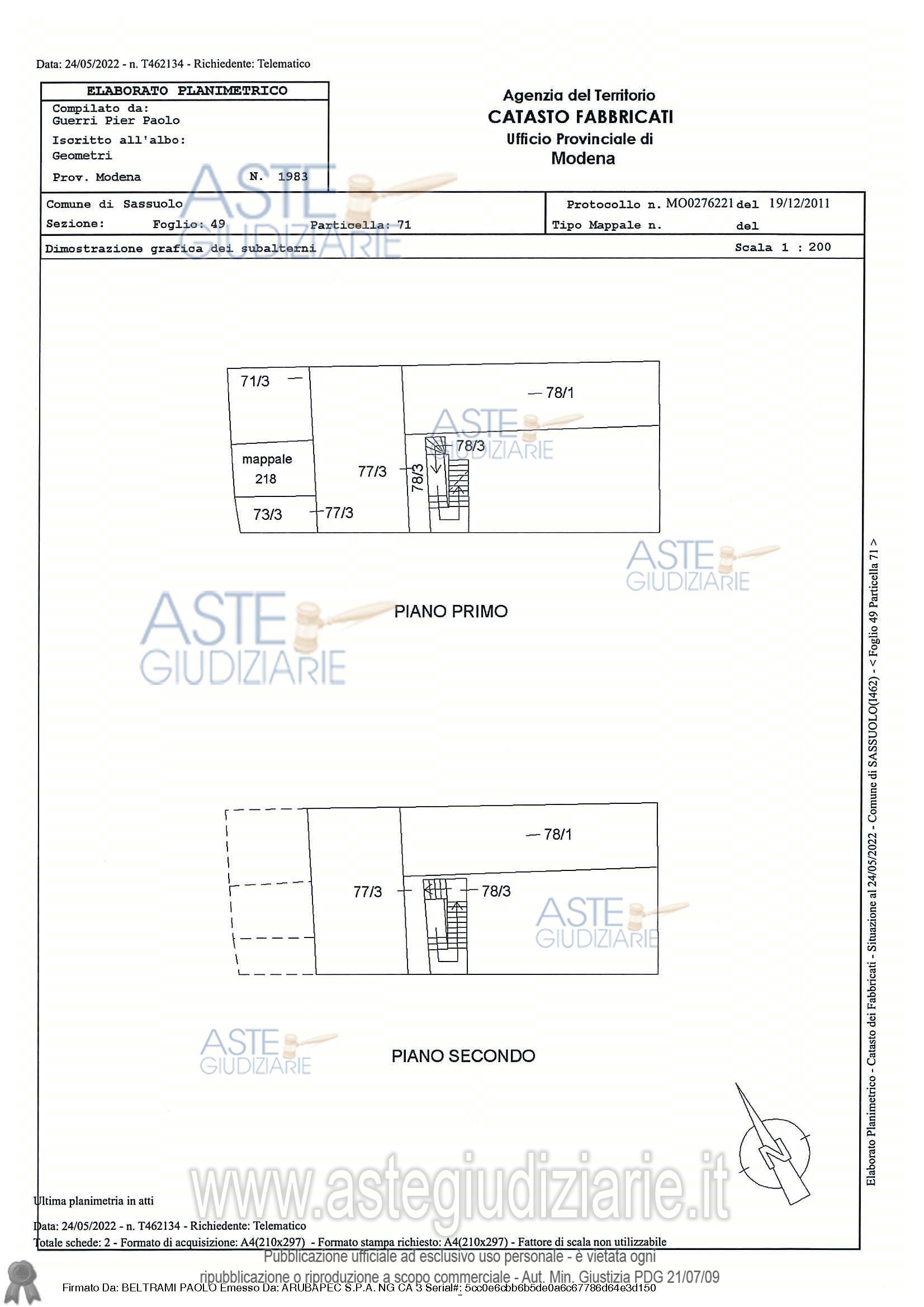 Planimetria del bene