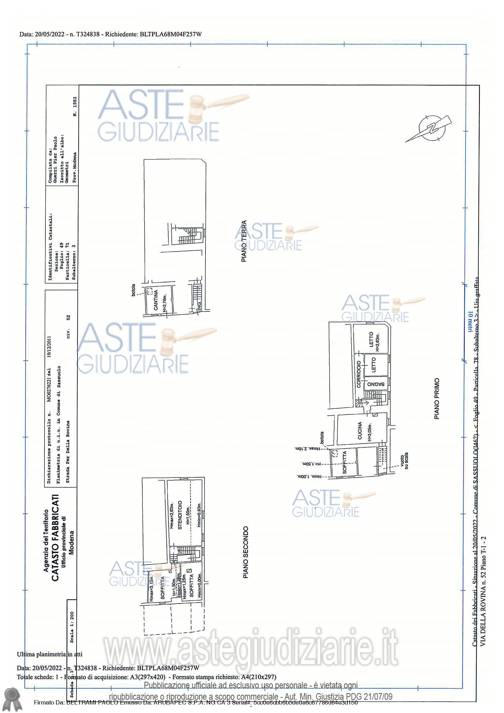 Planimetria del bene